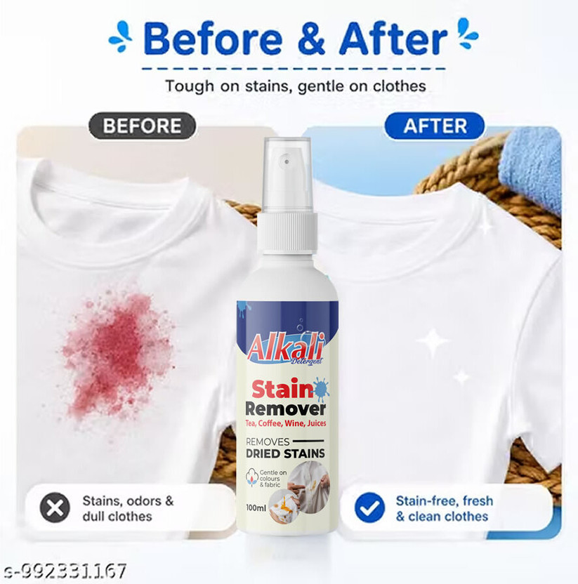 alkali Clothes Spot Remover Spray 100ml | Deep Fabric Stain Cleaner Stain Remover(100 ml)