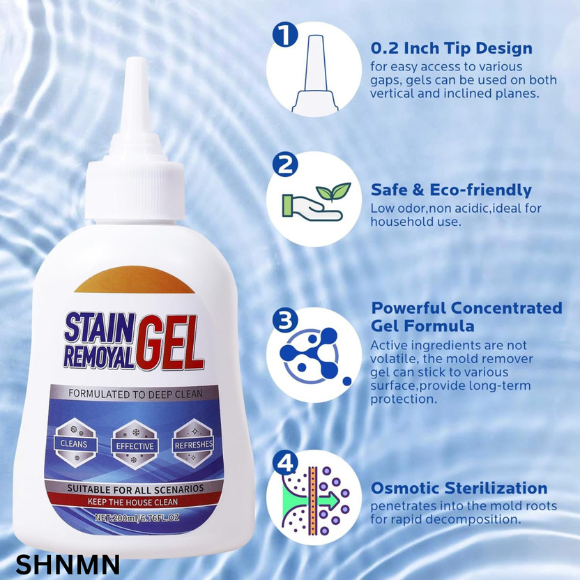 SHNMN Multi Surface Mold Stain Remover Gel Seals Tiles Sink Bathroom washing machine Stain Remover(200 ml)