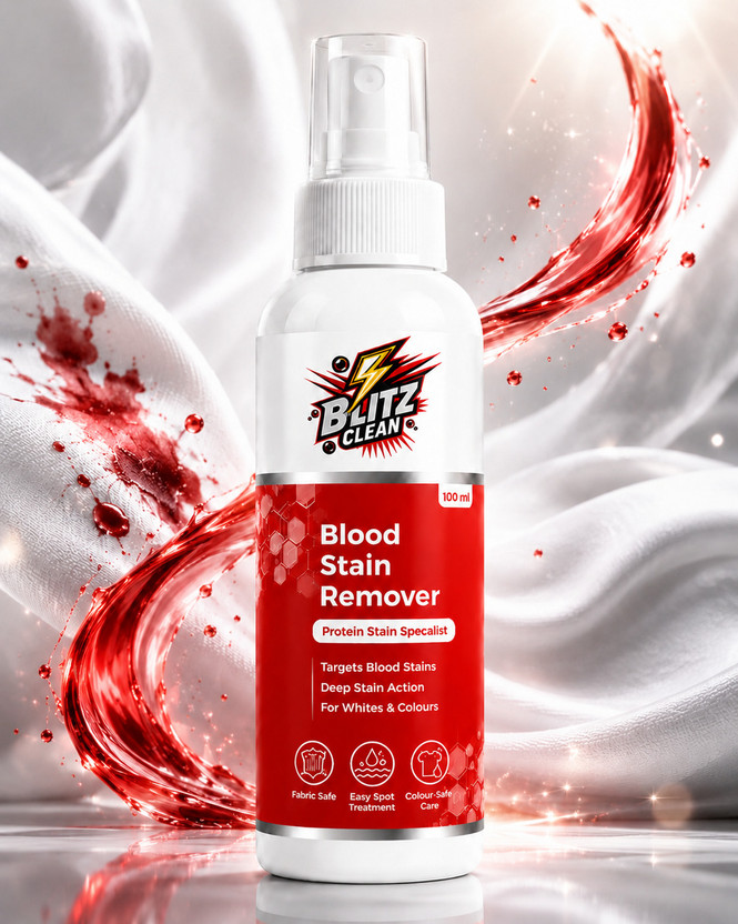 BLITZ BLITZ CLEAN Blood Stain Remover for Clothes, Removes Food, Oil, Ink & Coffee Stains Stain Remover(100 ml) - Flipkart Deal