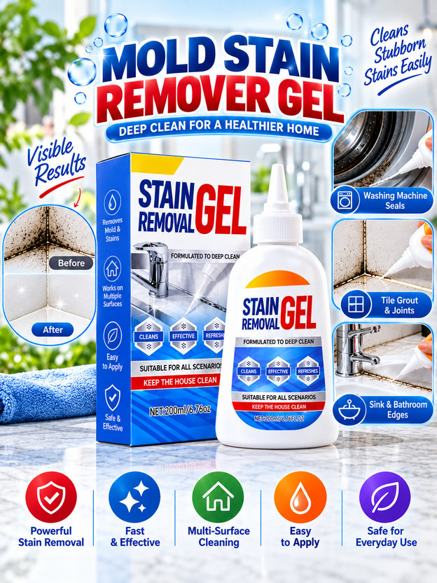 SHNMN Multi Surface Mold Stain Remover Gel Seals Tiles Sink Bathroom washing machine Stain Remover(200 ml)