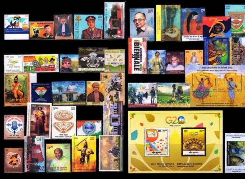 BRTC 2023 INDIA Commemorative STAMPS YEAR PACK OF 74 STAMPS Stamps(74 Stamps)