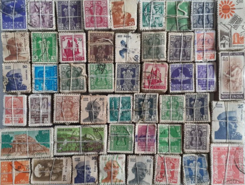 Hop n Shop Different Variety 5000 Indian Stamps Lot Commemorative and Sale Collectible Stamps(50 Stamps)