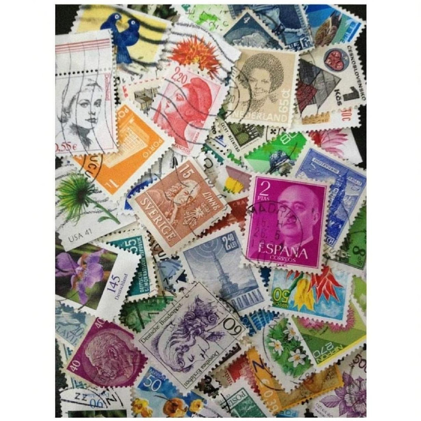 Hop n Shop Worldwide 100 All Different Used Postage Stamps Collectible Item Rare Stamps(100 Stamps)