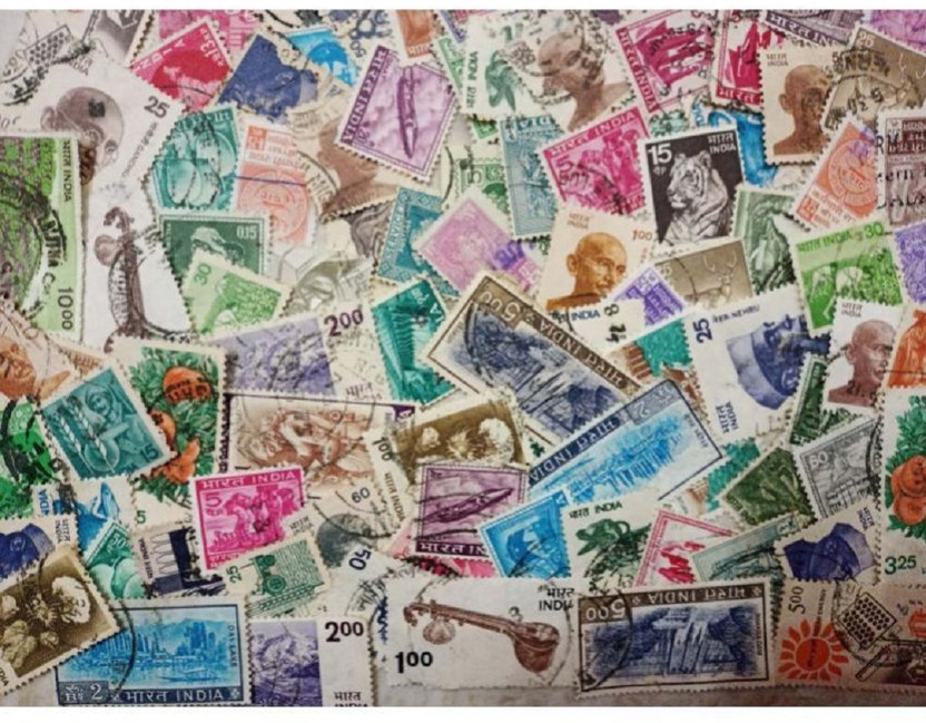 Hop n Shop India 100 Mixed Used Postage Stamps 1 Stamps Stamps(100 Stamps)