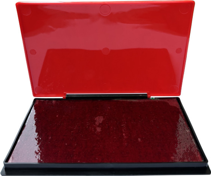 HARSHVANI Big Size Ink Stamp Pad Color Red for Stamping Purpose Size 15.7 cm x 9.6 cm(Set Of 1, Red)