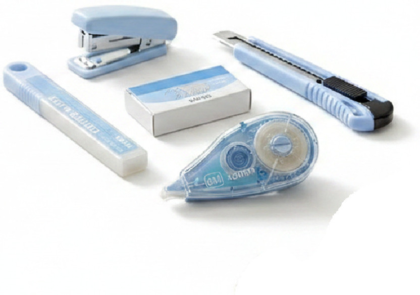 BLLUEX 5-in-1 Kit Includes Stapler, Staples, Glue Tape, Utility Cutter & Spare Blades  Office Set(Blue)