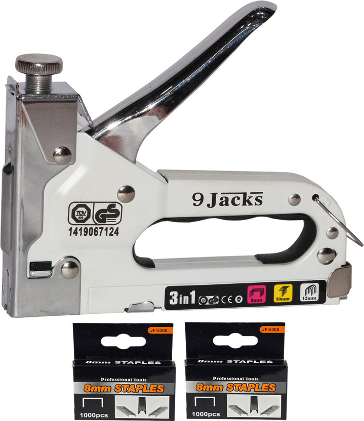 Digital Craft Heavy Duty 3-in-1 Manual D-Type Staple Gun with 8mm 2000pcs Pins for Upholstery NA  Stapler