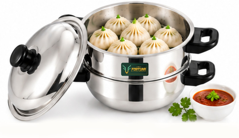 FORTUNA FORTUNA KITCHENWARE Steel Mini Momo Steamer | Vegetable Steamer for Cooking | Small Momos Steamer Stainless Steel Steamer(2 L) - Flipkart Deal