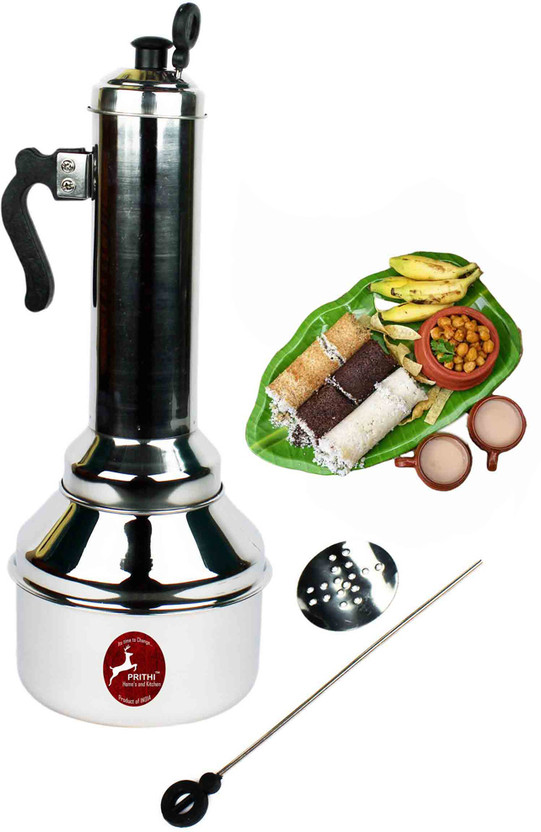 Prithi Home's and Kitchen Premium Puttu Maker/Kodam Suitable for Gas & Induction Stainless Steel Steamer(1.5 L)