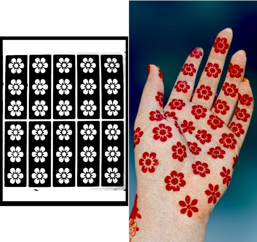 Anafri FR 7 HENNA STENCIL Stencil(Pack of 1, FULL HAND,MANDALA,BRIDAL,ARABIC DESIGN)