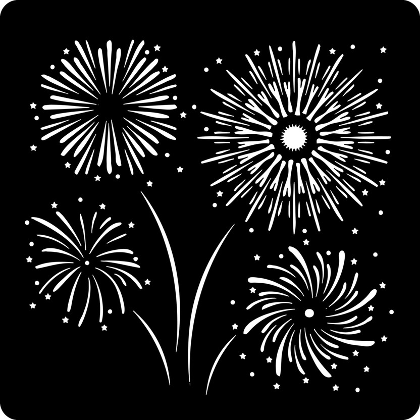 Kachi Pencil Fireworks Crackers Stencils for Art and Craft Painting Big Size 12x12 inch. ble Stencil for Painting, Fabric, Glass, Wall Painting, and Craft Painting, 1894 , Art & Craft Painting Stencil(Pack of 1, Fireworks Crackers Stencils)