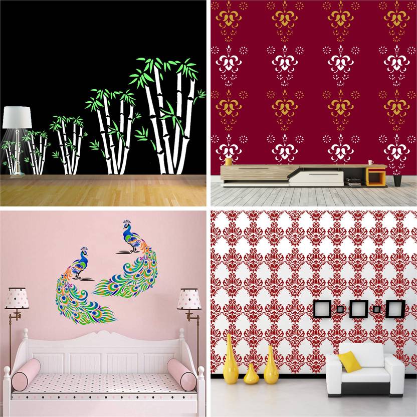 ARandNJ Painting Wall Stencils (Size 16 X 24 Inch) PATTERN "Bamboo