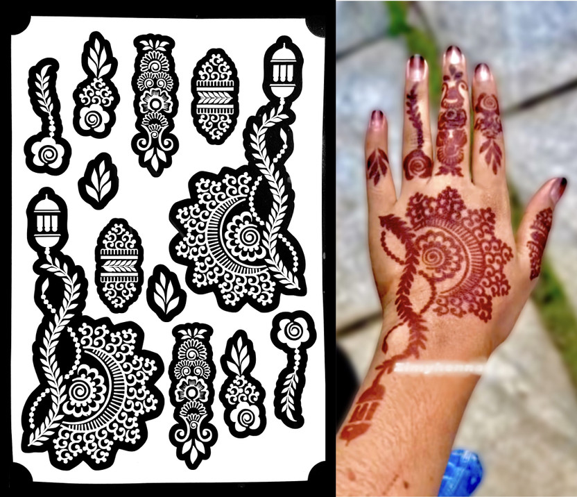 Anafri MD 3 HENNA STENCIL Stencil(Pack of 1, FULL HAND,MANDALA,BRIDAL,ARABIC DESIGN)