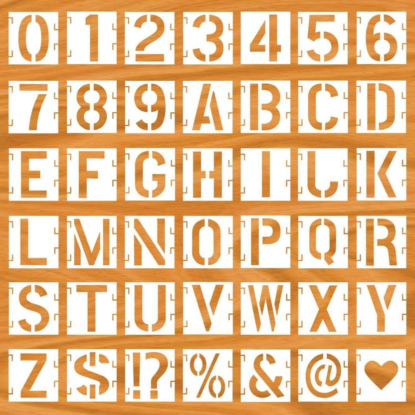 DEQUERA 3 inch inch Letter Alphabet Stencils 36 Pcs Reusable Plastic