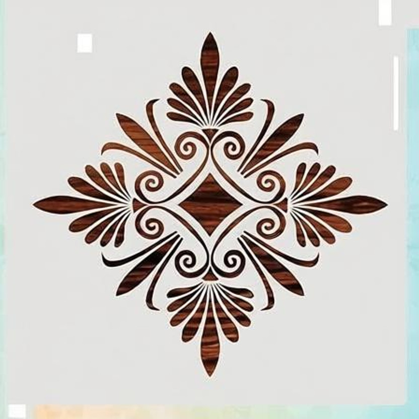 Kayra Kayra Decor Floral Design Reusable KDM255 Painting Design on Canvas, Fabric, Cloth, Paper, Glass and Wall Stencil(Pack of 1, Size-12x12 inch) - Flipkart Deal