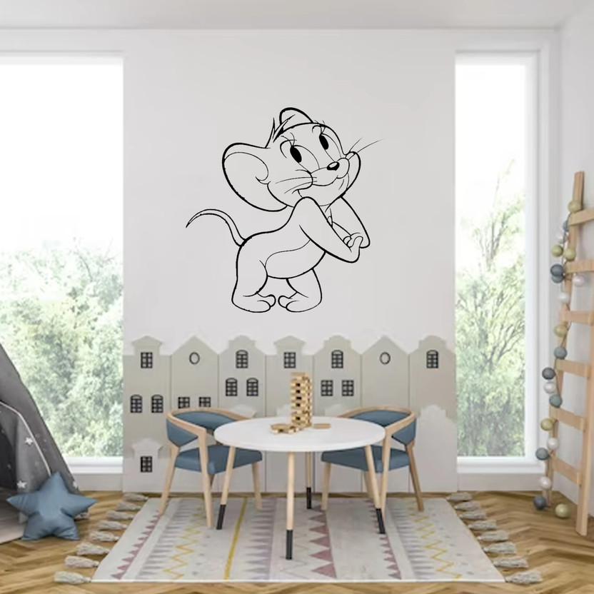 ARandNJ Painting Wall Stencils (Size:- 16X24 Inch) CARTOON CHARACTER THEME- Jerry DIY Design Suitable For Kids Room & Play School Decoration Modern Reusable Art Wall Stencil Stencil(Pack of 1, Wall Stencil)