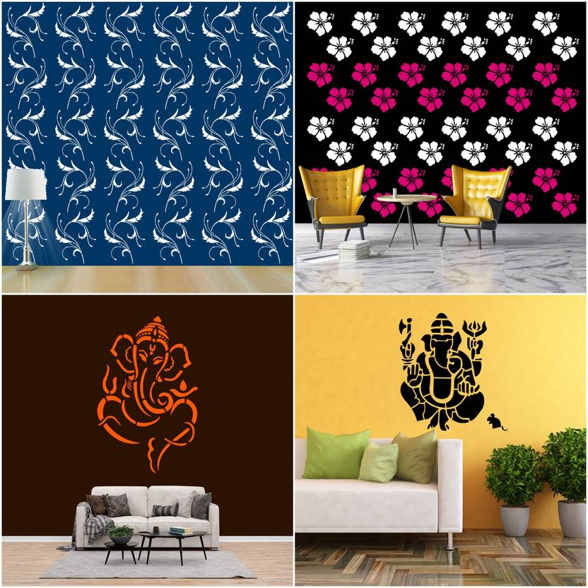 ARandNJ Painting Wall Stencils (Size 16 X 24 Inch) PATTERN "Wavy