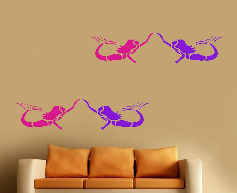 DEQUERA Mermaid Wall Design Stencils for Wall Painting for Home, Office Wall Decoration, Suitable for Room Decor, Ceiling, Craft and Floors (16 inch x 24 inch), Wall Pa inting Stencils, DS-1188 Stencil(Pack of 1, Graphic)