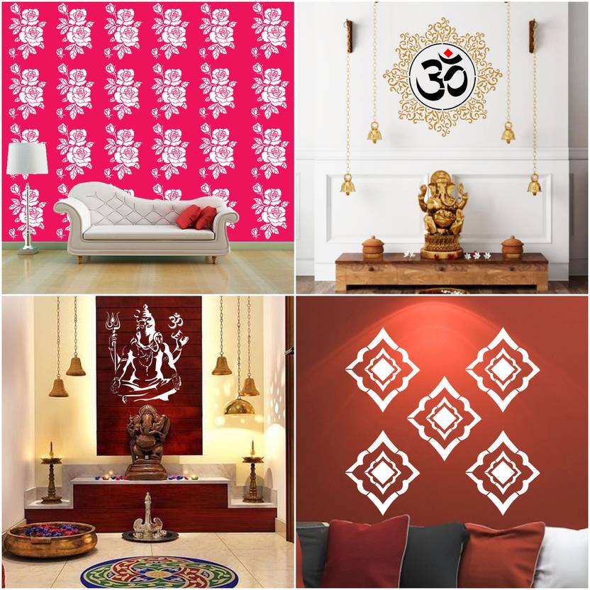 ARandNJ Painting Wall Stencils (Size 16 X 24 Inch) PATTERN "Rose