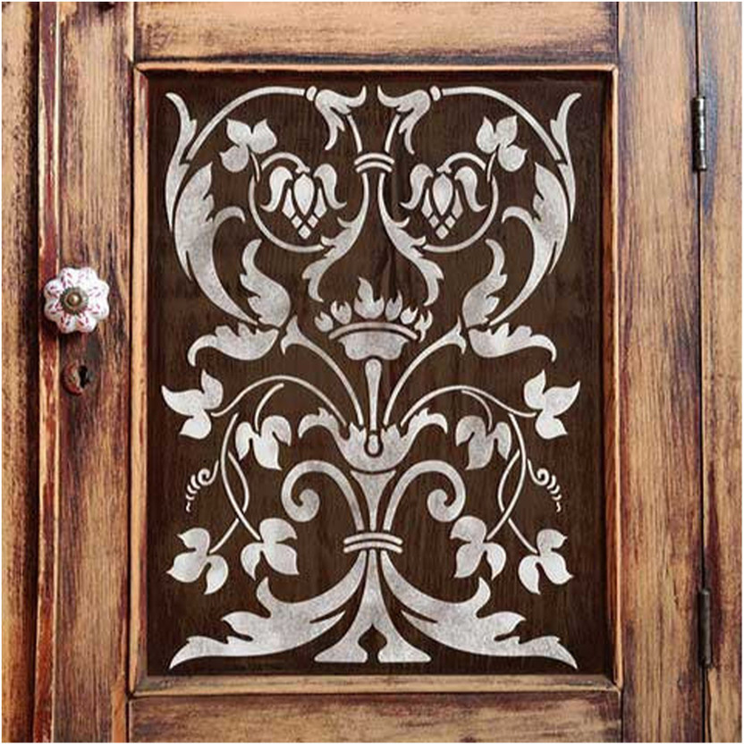 Kayra Decor Flair Design Furniture Stencil KDRDSS1282 Size 16x16 Inch Stencil(Pack of 1, Size 16x16 Inch)