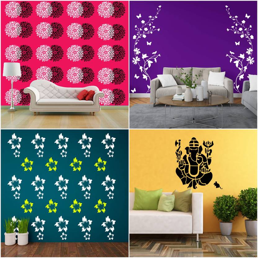 ARandNJ Painting Wall Stencils (Size 16 X 24 Inch) PATTERN "Chased