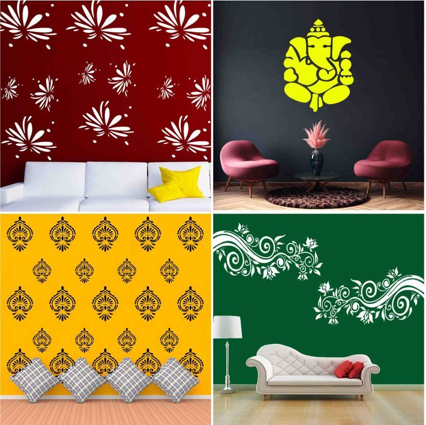 ARandNJ Painting Wall Stencils (Size 16 X 24 Inch) PATTERN "Mewari