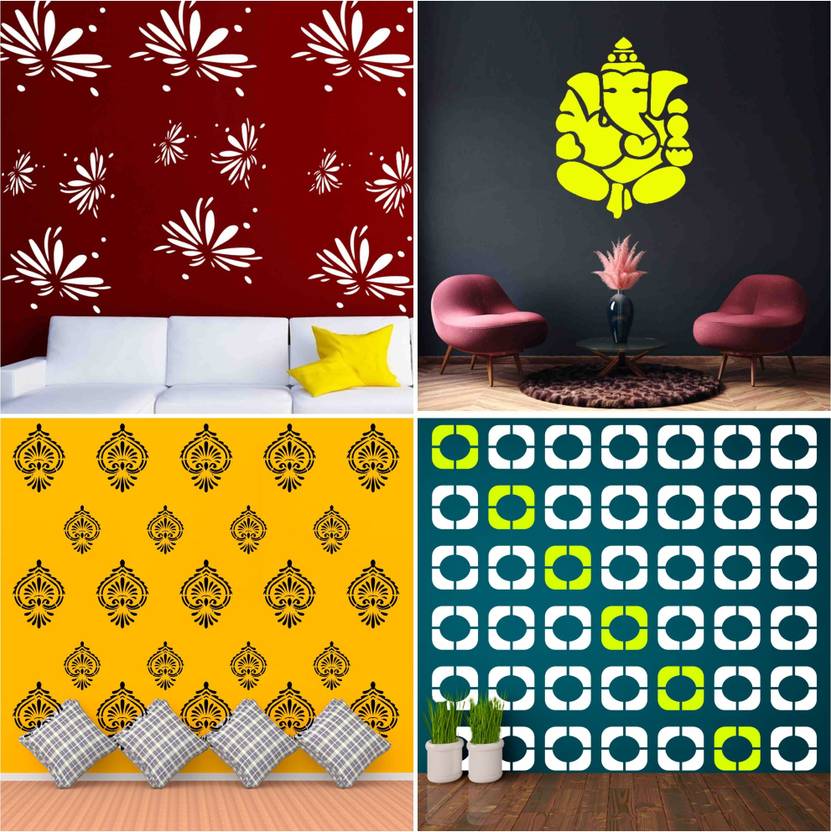 ARandNJ Painting Wall Stencils (Size 16 X 24 Inch) PATTERN "Mewari