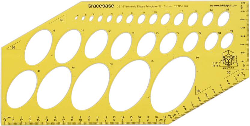 Traceease Traceease Geometric Drafting Isometric Ellipse Template