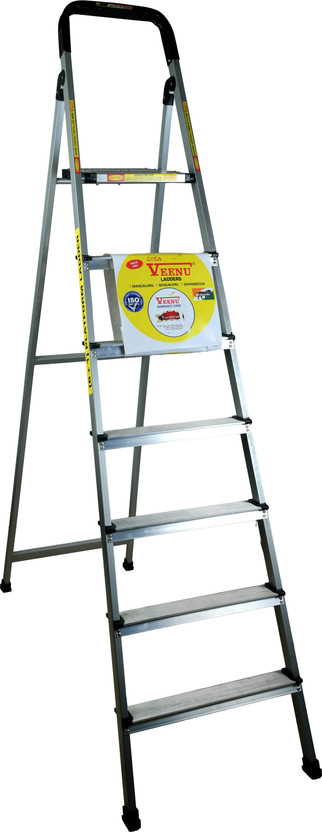 Veenu 7 steps Ladder- ISO CERTIFIED, STABLE, DURABLE, FOLDABLE, HEAVY DUTY powder coated MADE IN INDIA with 3 YEARS WARRANTY Steel Ladder(With Platform)