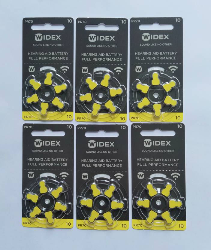 Widex Hearing Aid Batteries Size 10, Pack of 6 Strip MERCURY FREE