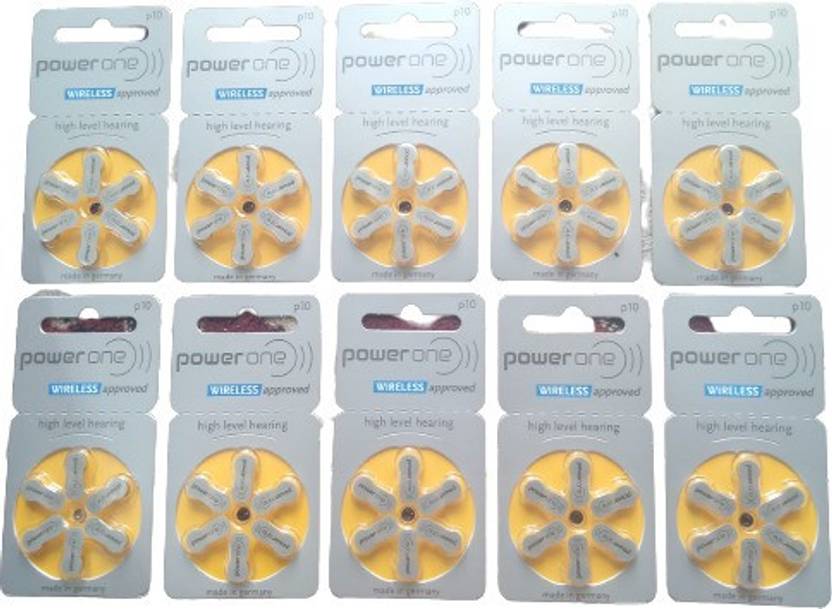 Power one Hearing Aid Batteries Size 10, Pack of 10 Strip MERCURY FREE