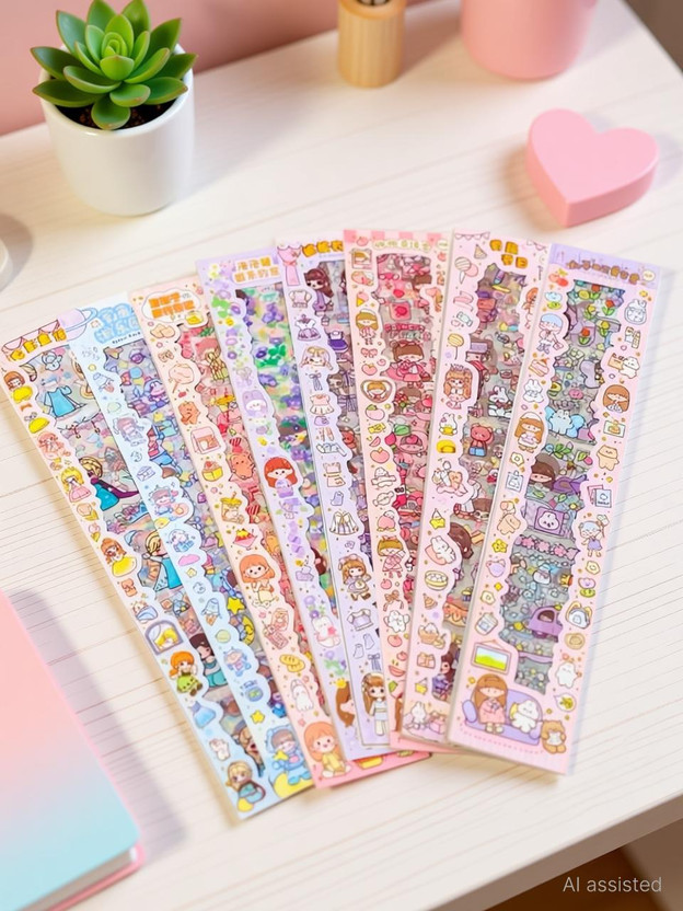 HANIYA HANIYA ONLINE STORE 8 inch KAWAII CUTE ANIMI STICKERS FOR DIY CRAFT CARTOON STICKERS Self Adhesive Sticker(Pack of 20) - Flipkart Deal