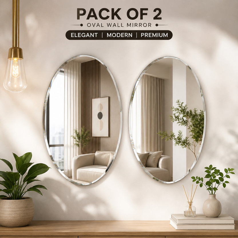 ML ENTERPRISE 30 inch 20x30 CM Mirror Stickers Self Adhesive Wall Mirror for Home Decor Double-sided Sticker(Pack of 2)