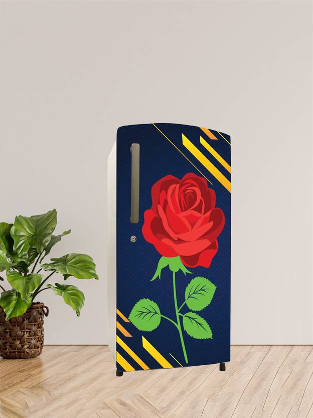 Wallpaper Mart Single Door Fridge Decorative Vinyl Sticker Wrap (Size