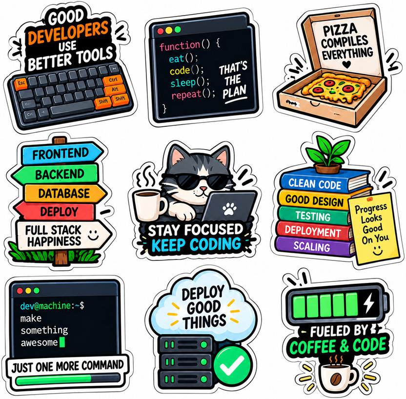 SMEEPS 3 inch Funny Coding Stickers for Programmers Developers & Tech Lovers Self Adhesive Sticker(Pack of 1)