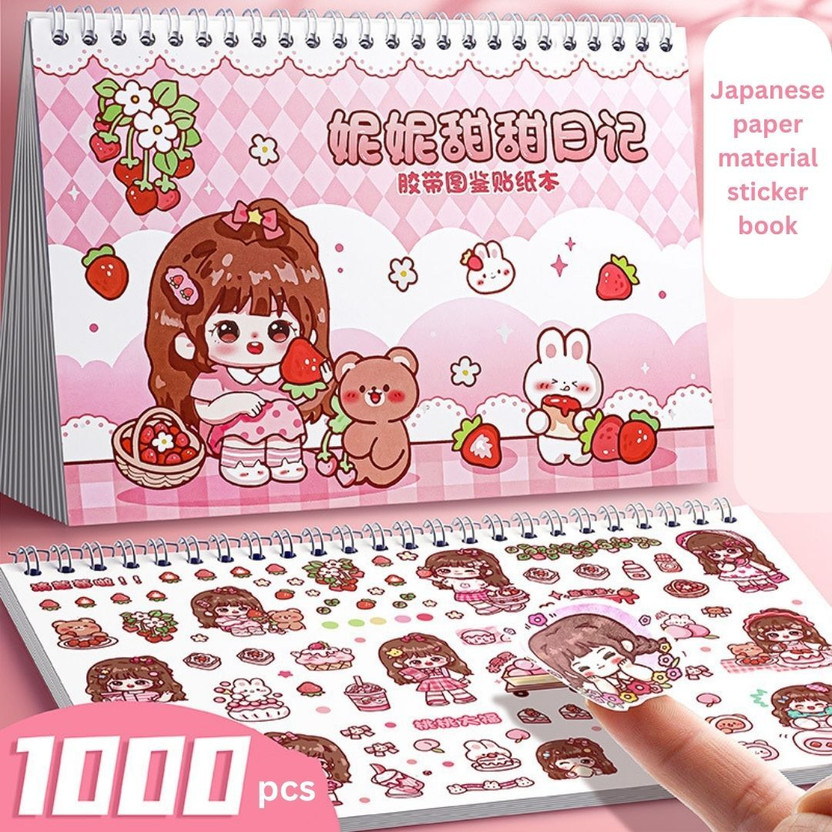 HS ENTERPRISE 21 cm Cute Kawaii Princess Sticker Book 20 Sheets for Girls Scrapbook Fun Self Adhesive Sticker(Pack of 1)