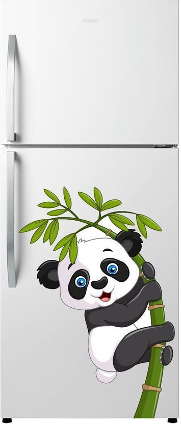 Aquire International 101 cm Beautiful Pandas and Leaf Design Fridge Sticker (50*63 cm) Self Adhesive Sticker(Pack of 1)