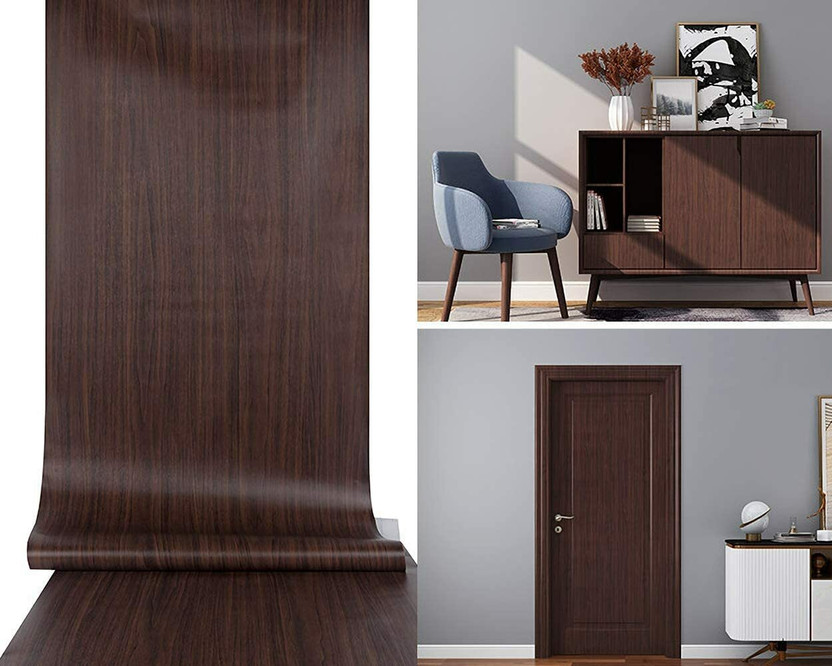 WolTop 500 cm x 40 cm Waterproof Abstract Vinyl Wallpaper(Brown)