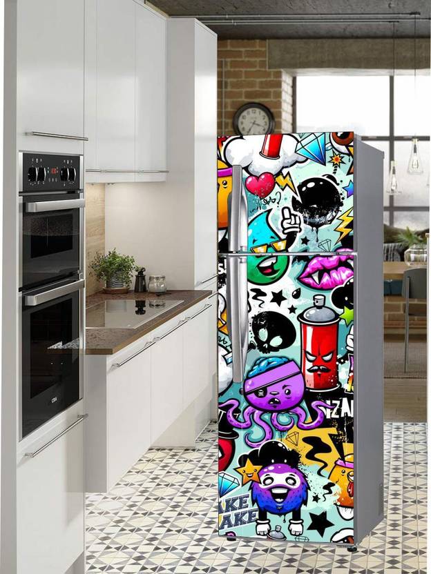 Extra Large Double Door Fridge Sticker Peel & Stick, Removable, Easy to