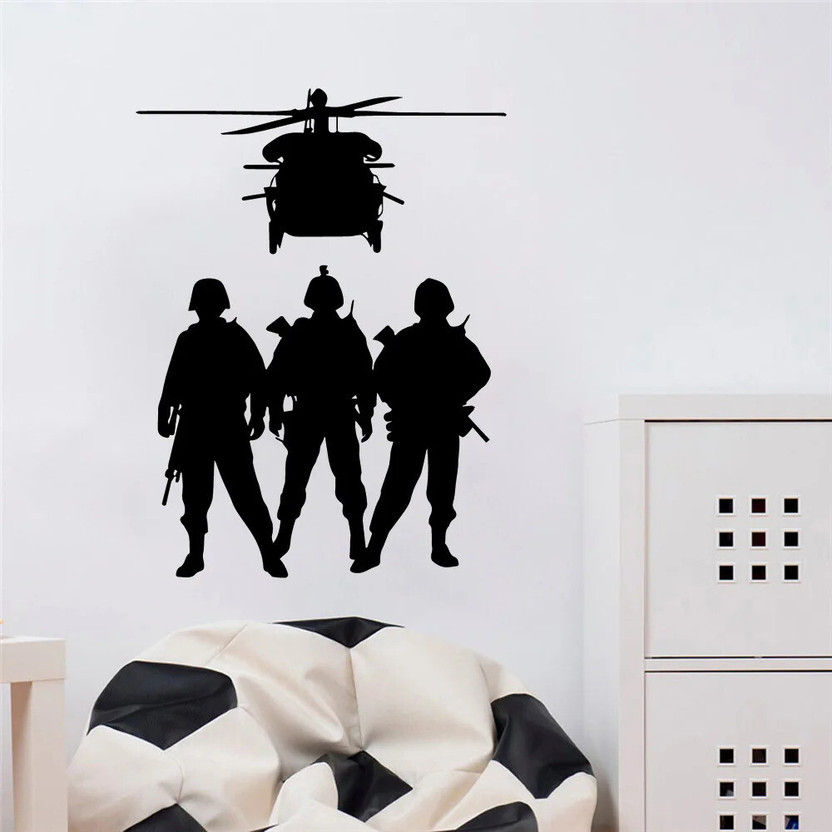 SnappyVinyl 30 cm Drop Shipping Soldier Wall Self Adhesive Sticker(Pack of 1)
