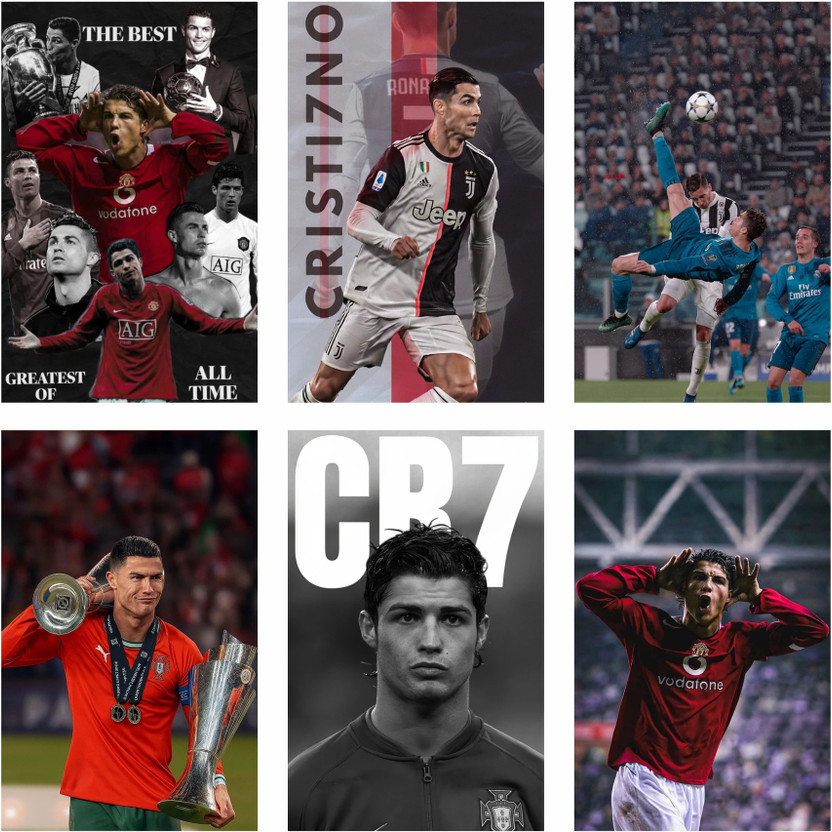 Akkiyaara Akkiyaara 60 cm Cristiano Ronaldo Wall Decor |Football Prints for Bedroom, Hostel & Office Décor Self Adhesive Sticker(Pack of 6) - Flipkart Deal