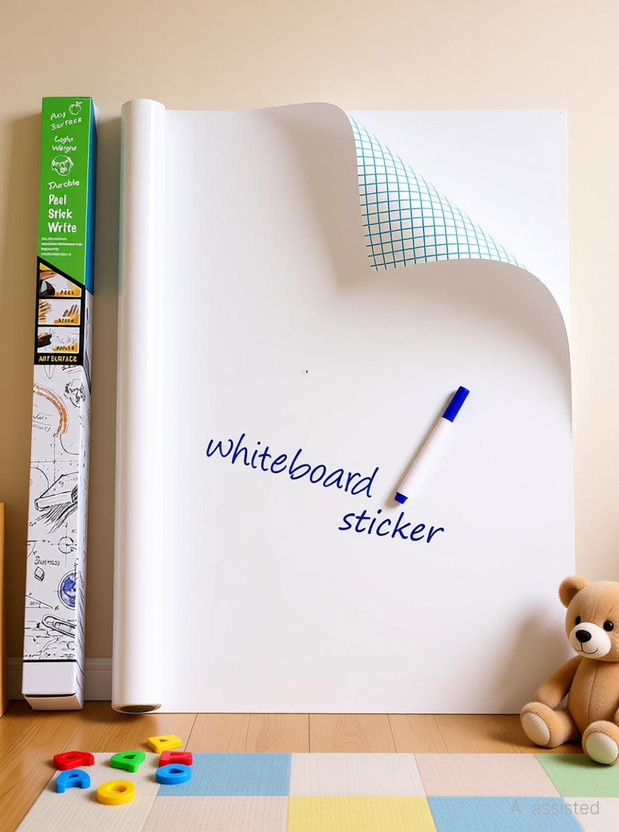 PEACORA 200 cm 60X200cm WhiteBoard Wall Sticker Self Adhesive Removable Stickers for Wall Removable Sticker(Pack of 1)