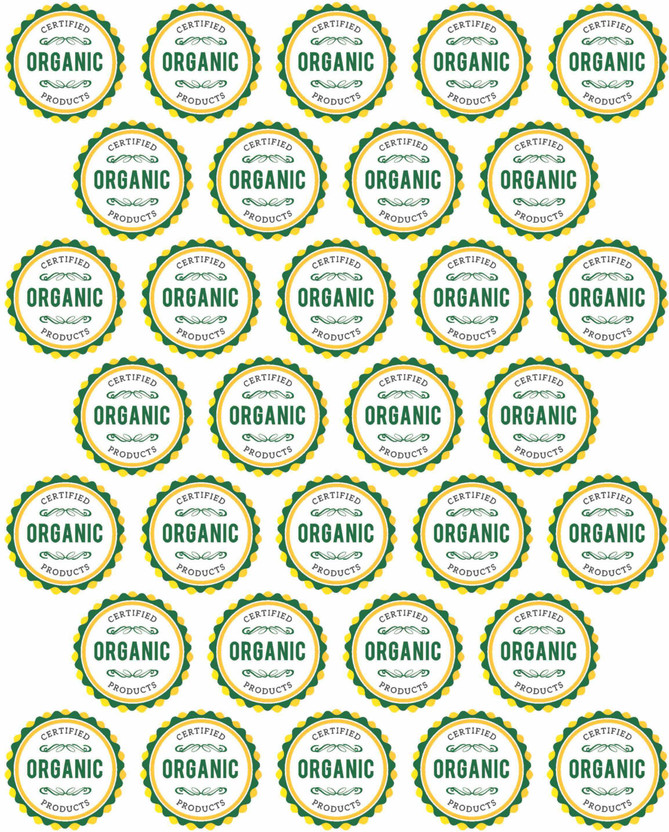 LABELS 3.8 cm ORGANIC PRODUCTS Self Adhesive Sticker(Pack of 3)