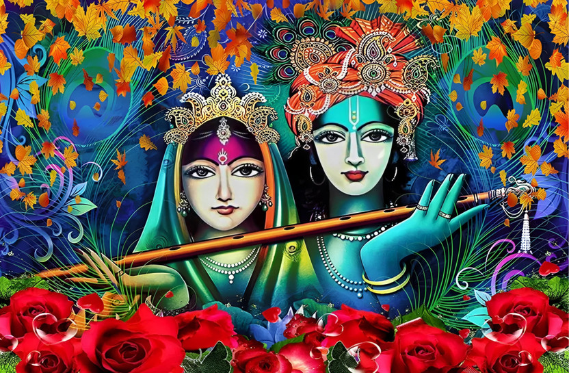 Online Online Collection 30.48 cm Shri Radha Krishna Wall Sticker lord shri krishna wall poster krishna Radha Self Adhesive Sticker(Pack of 1) - Flipkart Deal