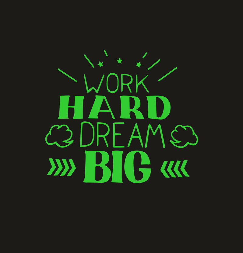 DreamKraft 20 cm Glow in Dark Poster Work Hard Dream Big Radium Sticker Glow in the Dark Sticker(Pack of 1)