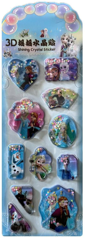 TeraaBliss 6 inch Cute Glitter Decorative Stickers for Kids | Multi-Design Pack Reusable Sticker(Pack of 1)