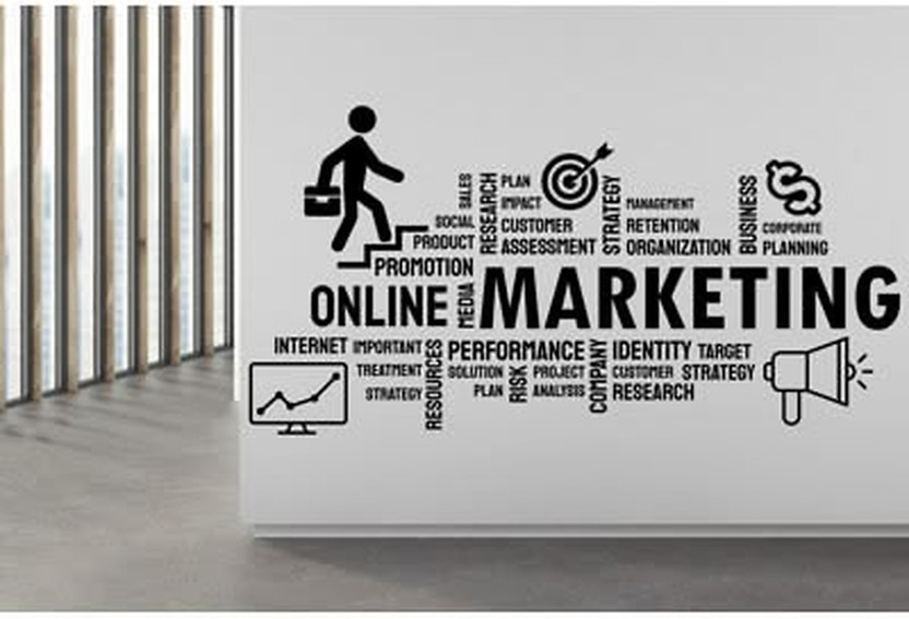 WALLIQUE 65 cm Online Marketing Digital Strategy SEP26 Self Adhesive Sticker(Pack of 1)
