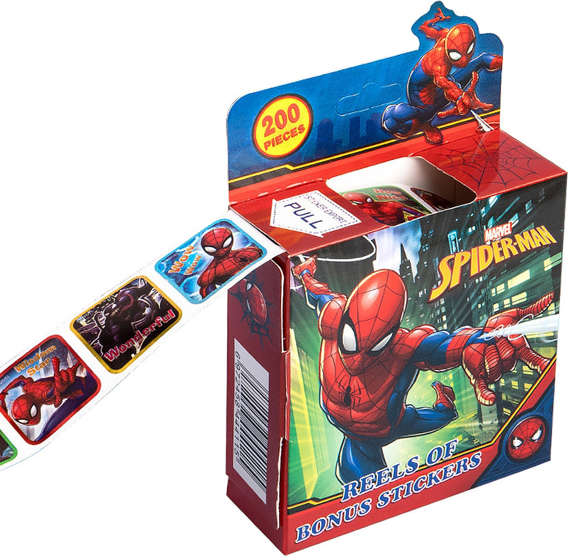 Climberty 13 cm 200Pcs Spider Man Stickers for Kids Rewards, 0.98 inch Spiderman Cartoonish Self Adhesive Sticker(Pack of 200)