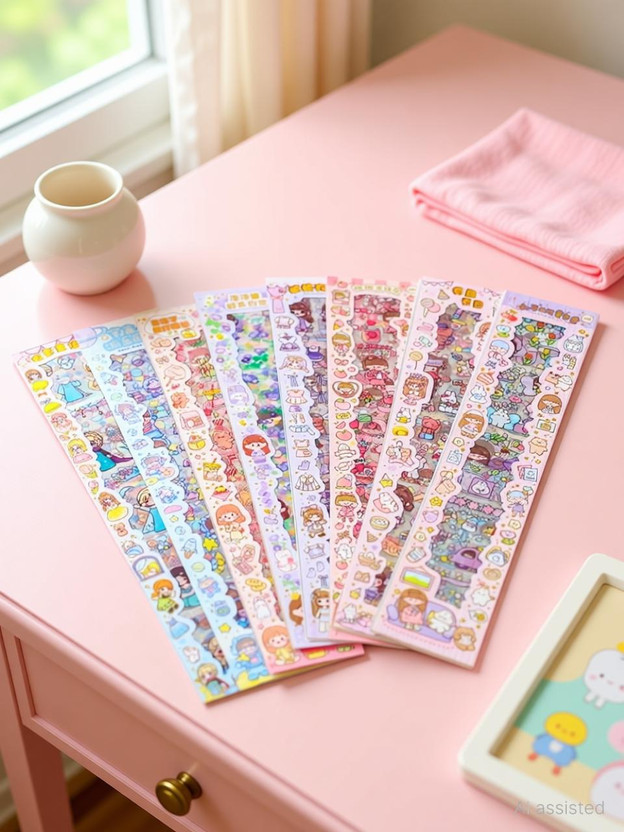 HANIYA ONLINE STORE 8 inch KAWAII CUTE ANIMI STICKERS FOR DIY CRAFT CARTOON STICKERS Self Adhesive Sticker(Pack of 20)
