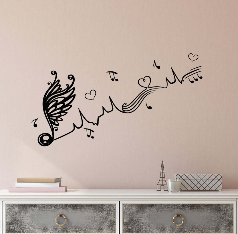 Print And Creation 27 cm Music Sheet With Wings 27 x 50 cm Self Adhesive Sticker(Pack of 1)